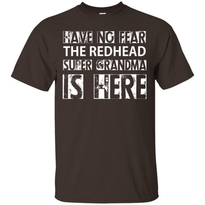 Nana T-shirt The Redhead Super Grandma Is Here Dark Chocolate