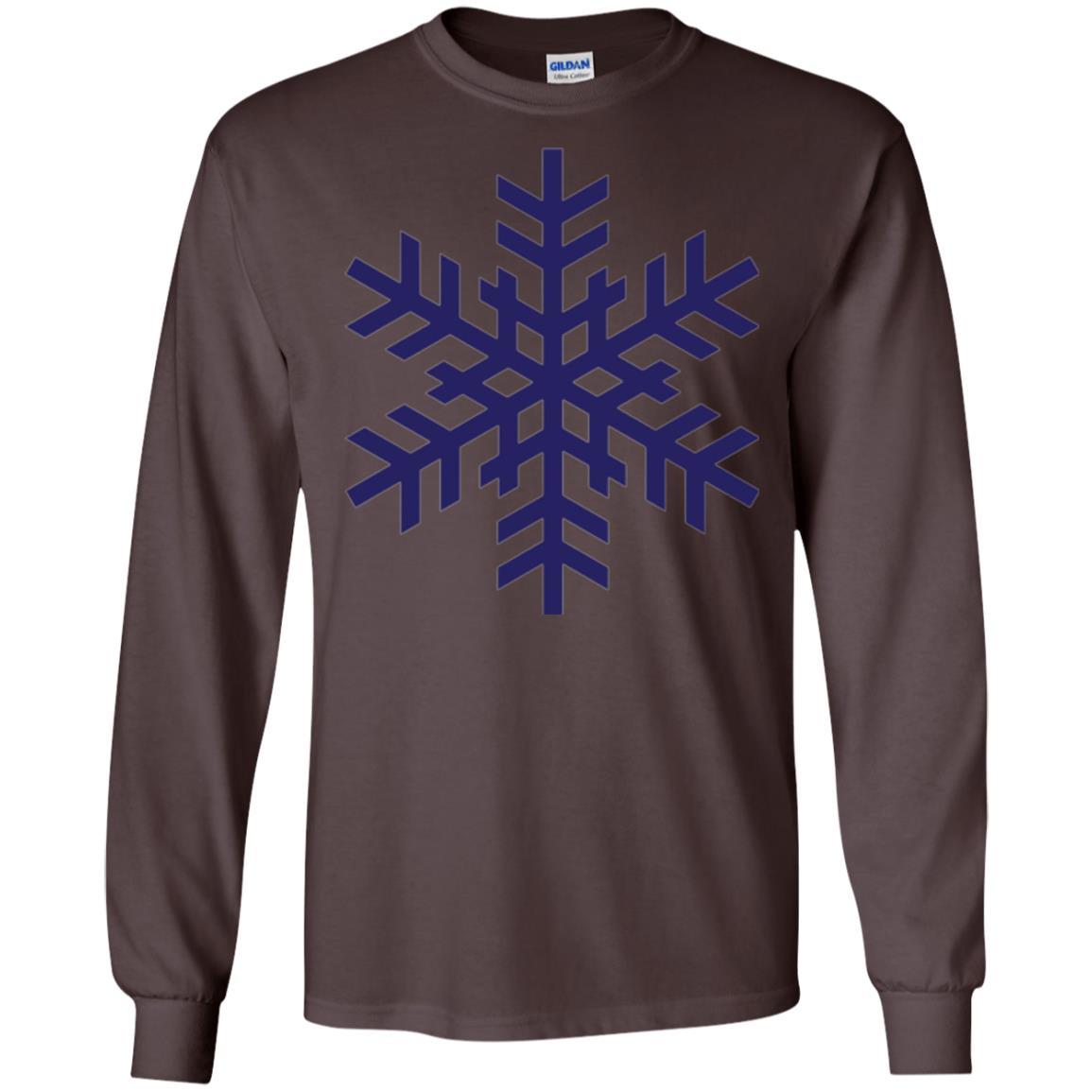Christmas T-shirt Navy Blue Snowflake T-shirt Dark Chocolate
