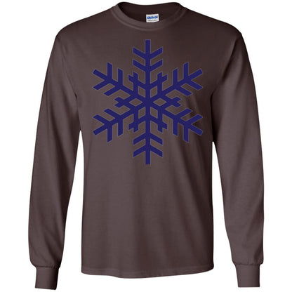 Christmas T-shirt Navy Blue Snowflake T-shirt Dark Chocolate