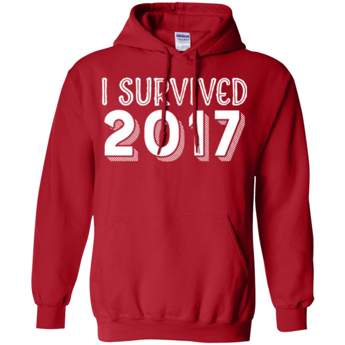 New Year_s T-shirt I Survived 2017 Red