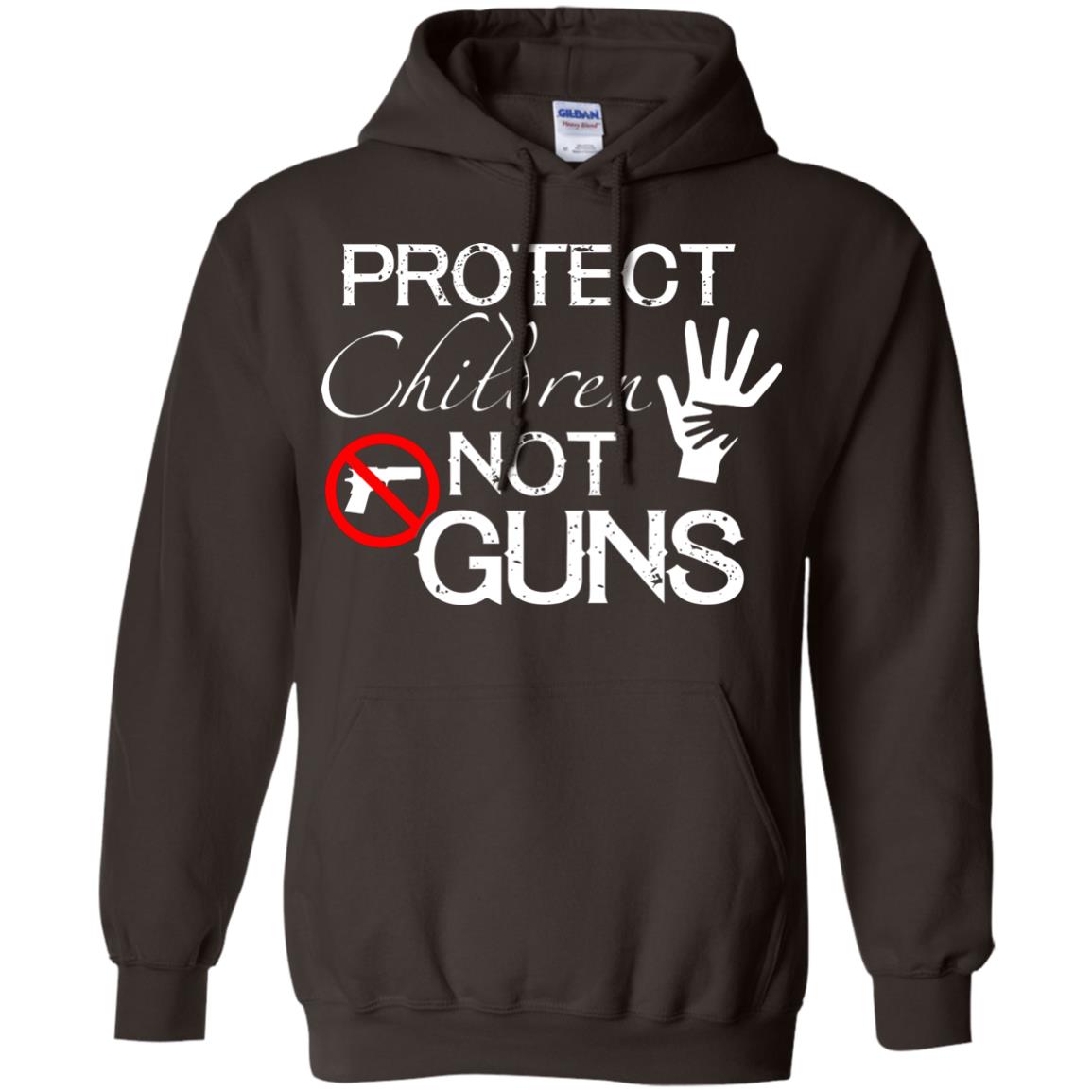 Anti Gun T-shirt Protect Children Not Gun Dark Chocolate