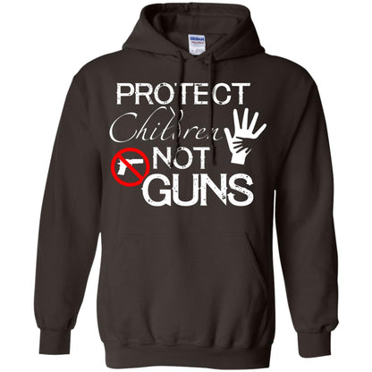 Anti Gun T-shirt Protect Children Not Gun Dark Chocolate