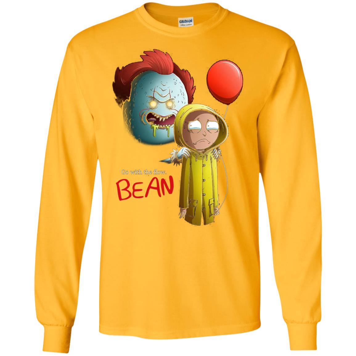 Go With The Flow It And Bean Horror Movie Shirt Gold