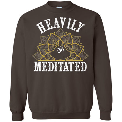 Funny Heavily Meditated Yoga Meditation T-shirt Dark Chocolate