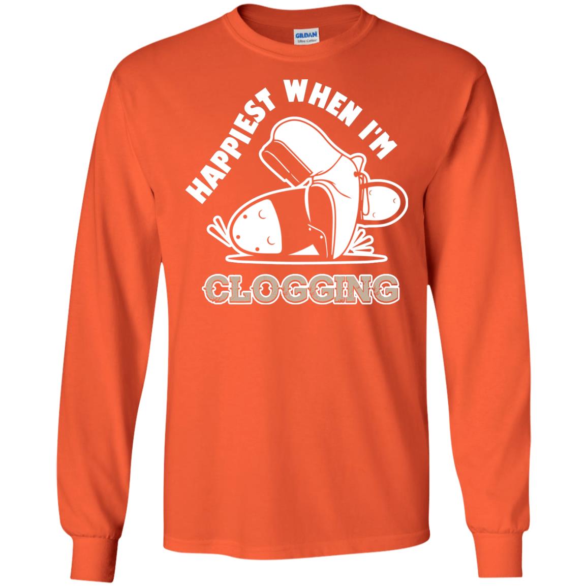 Clogger T-shirt Happiest When I'm Clogging Orange