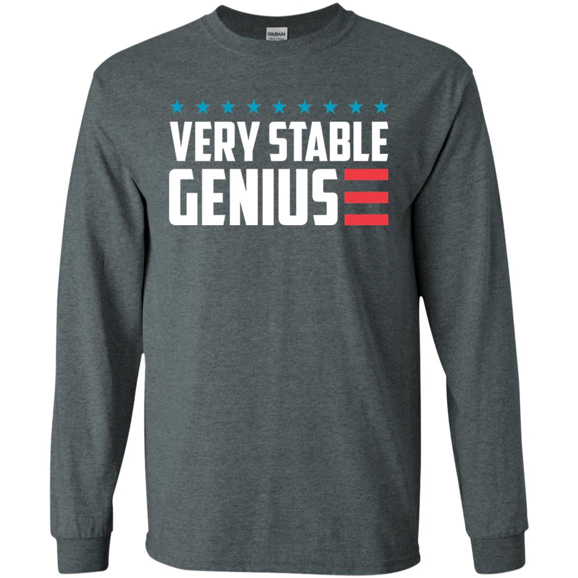 Funny Political T-shirt Very Stable Genius Dark Heather