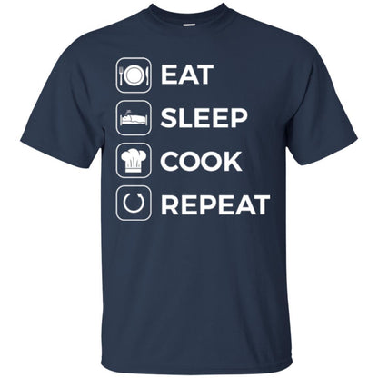 Chef T-shirt Eat Sleep Cook Repeat T-shirt Navy