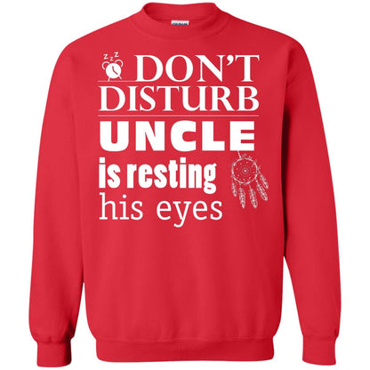 Don't Disturb Uncle Is Resting His Eyes Funny Uncle Shirt Red