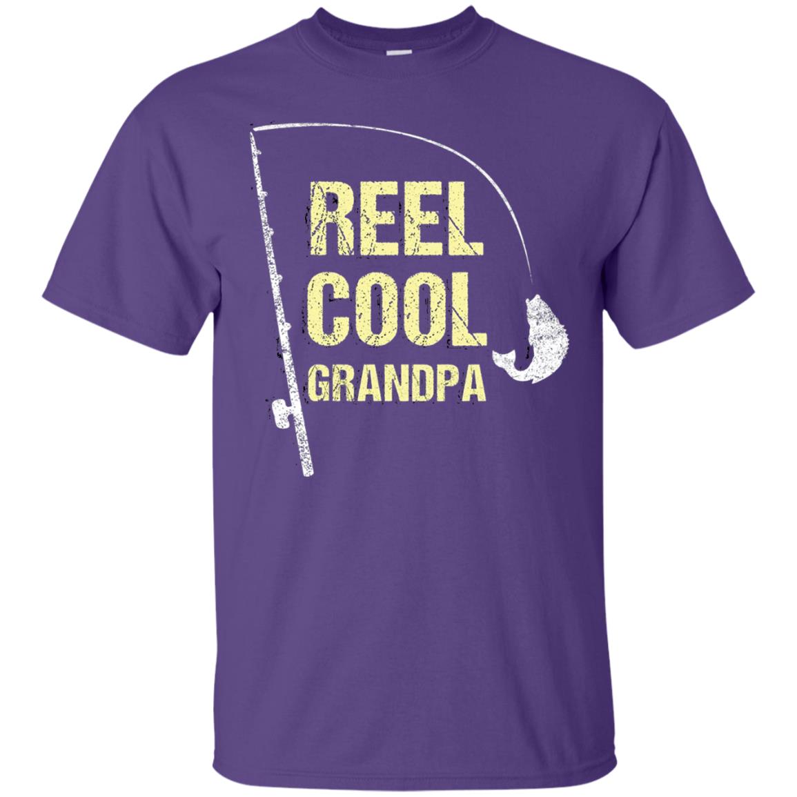 Reel Cool Grandpa Fisherman T-shirt Purple