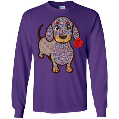 Dachshund Quilts Idea Gift Shirt For Mens Womens Purple