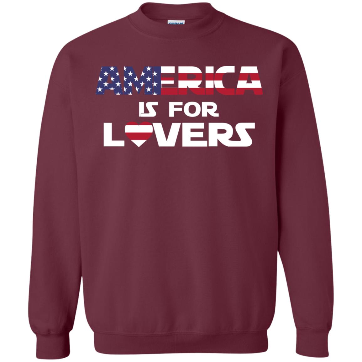 America Is For Lovers Flag Of United States Shirt Maroon