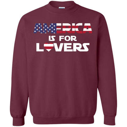 America Is For Lovers Flag Of United States Shirt Maroon