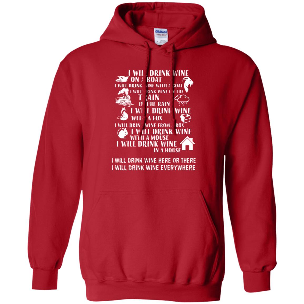 I Will Drink Wine On A Boat I Will Drink Wine Everywhere Shirt Red