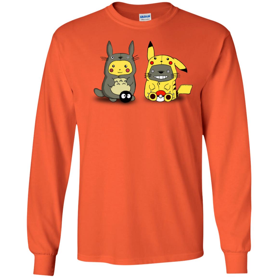Pikachu Cosplay Totoro And Totoro Cosplay Pikachu T-shirt Orange