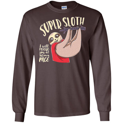 Funny Sloth T-shirt I Will Rescue You At My Own Pace Dark Chocolate