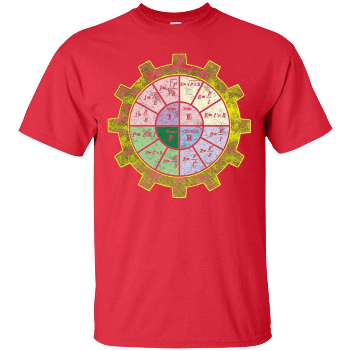 Ohms Law Shirt-ohms Law Diagram Electrical Engineer T-shirt Red