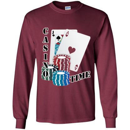 Fun Gambling T-shirt Casino Time Maroon