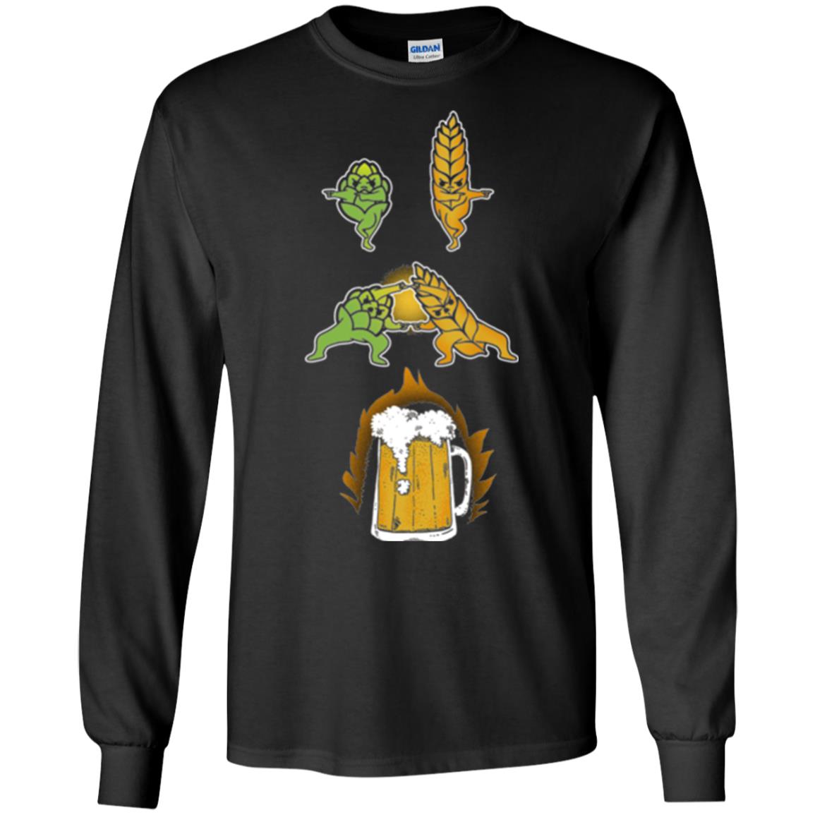 Hop And Malt Fusion To Beer Funny Beer Lover T-shirt Black