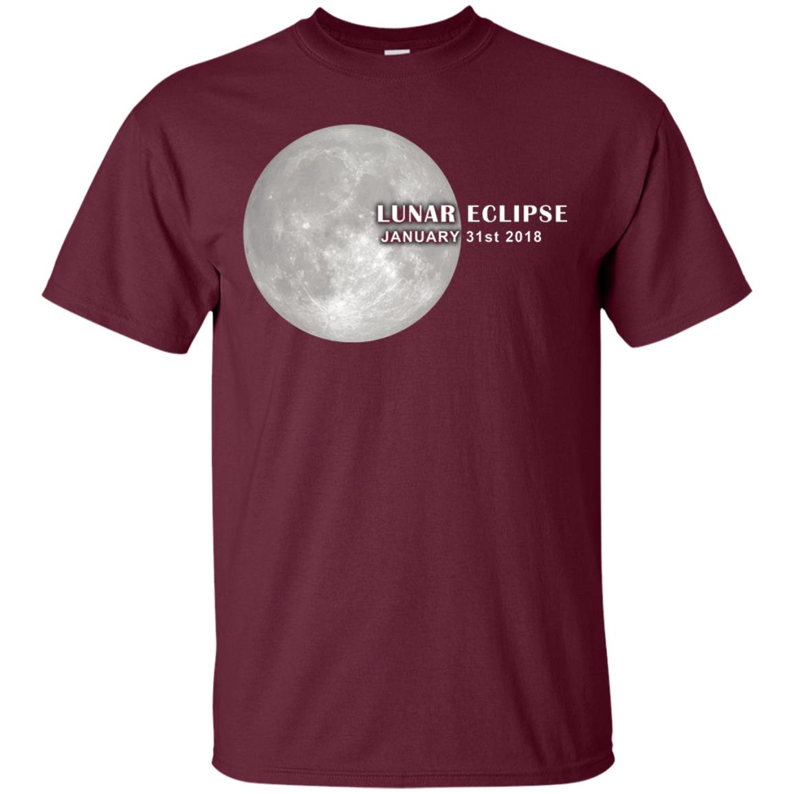 Eclipse January 31st 2018 Total Lunar Eclipse Shirts Maroon