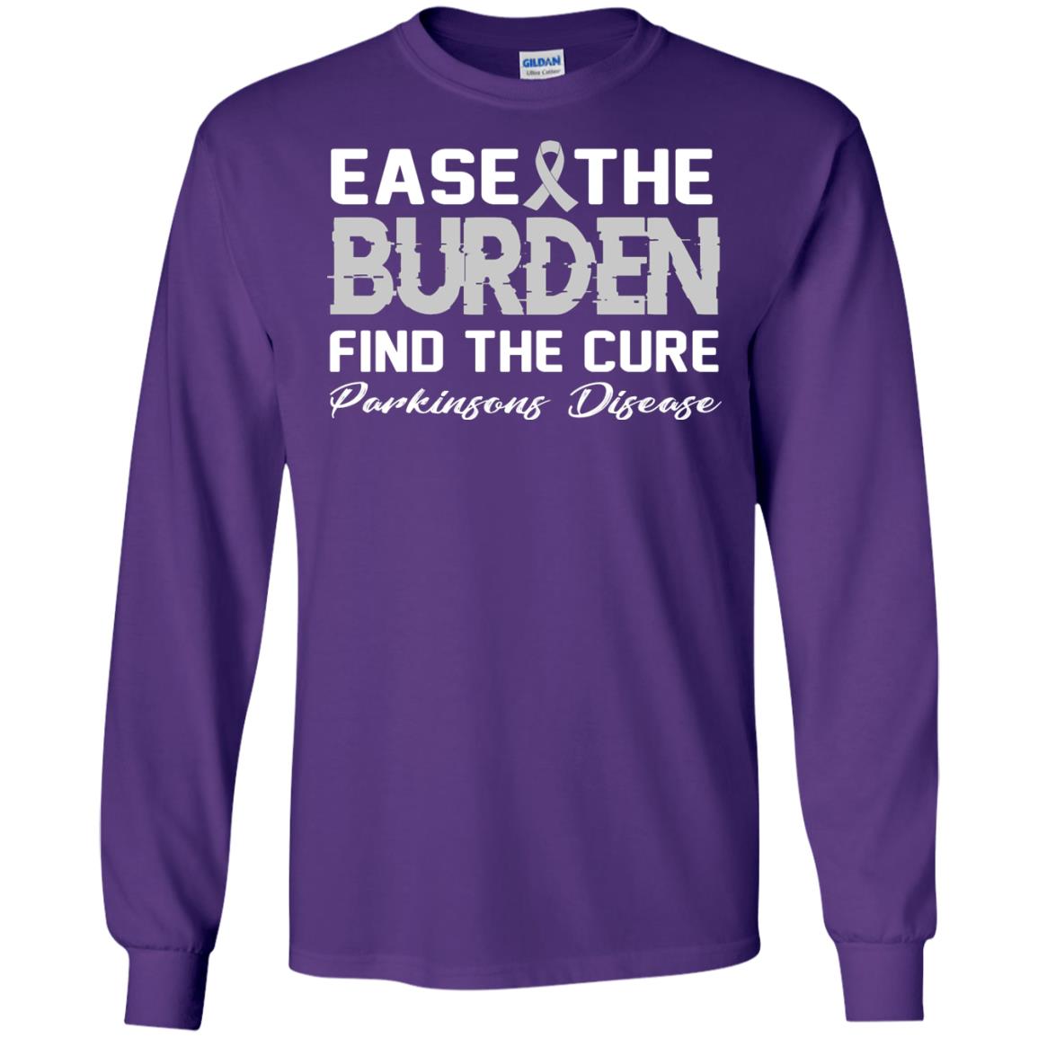 Ease The Burden Find The Cure Parkinson's Awareness T-shirt Purple