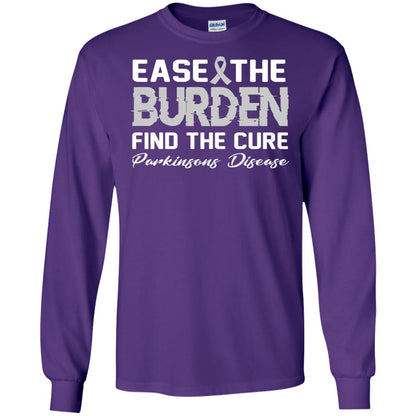 Ease The Burden Find The Cure Parkinson's Awareness T-shirt Purple