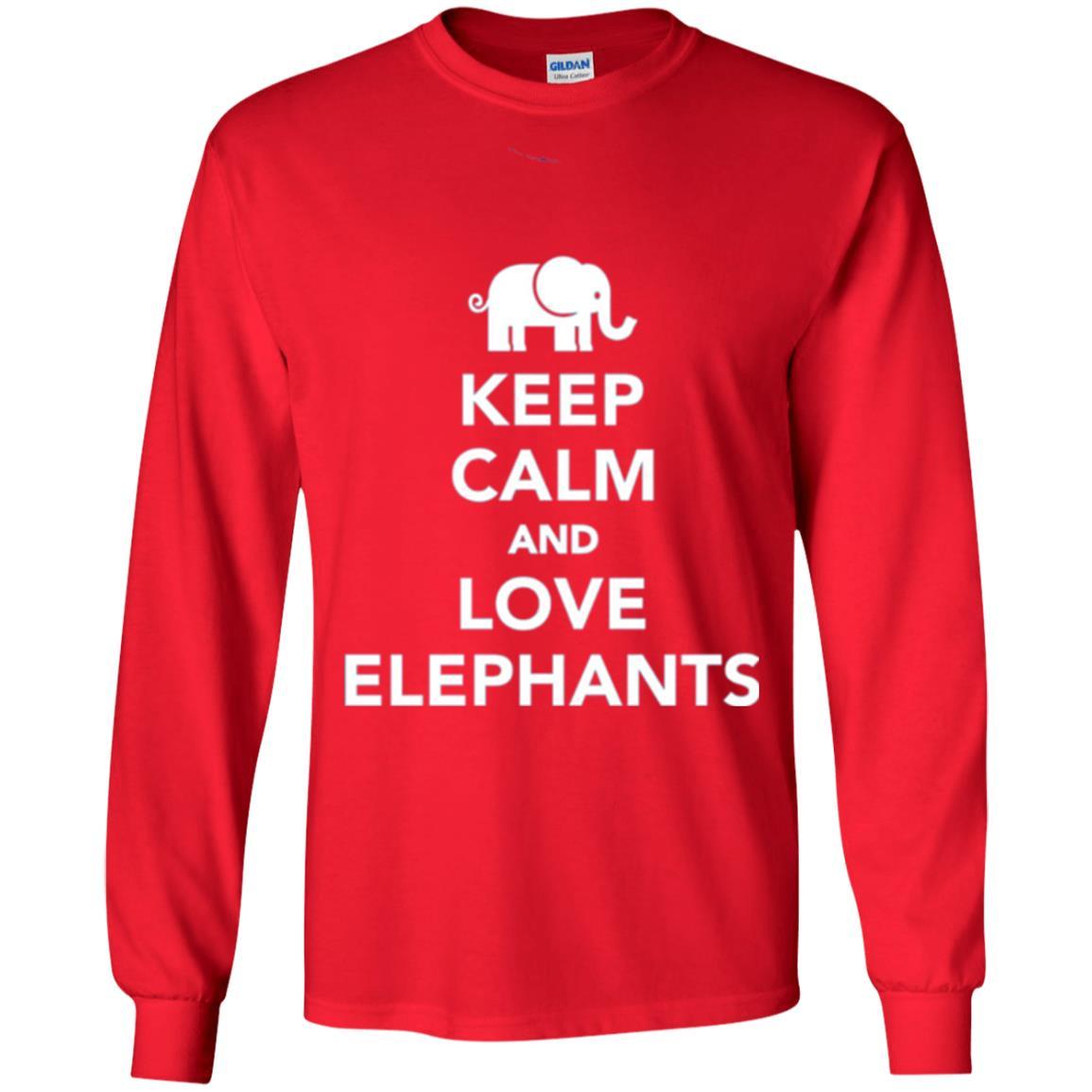 Elephant Lover T-shirt Keep Calm And Love Elephants T-shirt Red