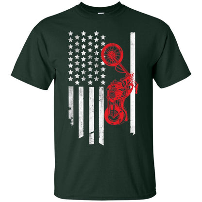 Old American Flag Motorcyclist Shirt Forest