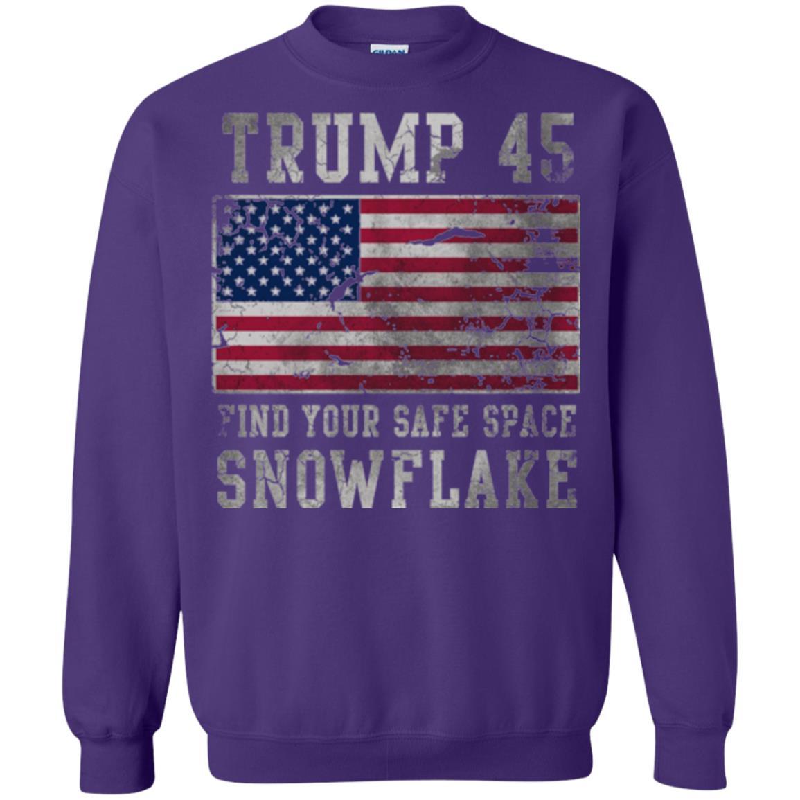 Trump 45 Find Your Safe Space Snowflake T-shirt Purple