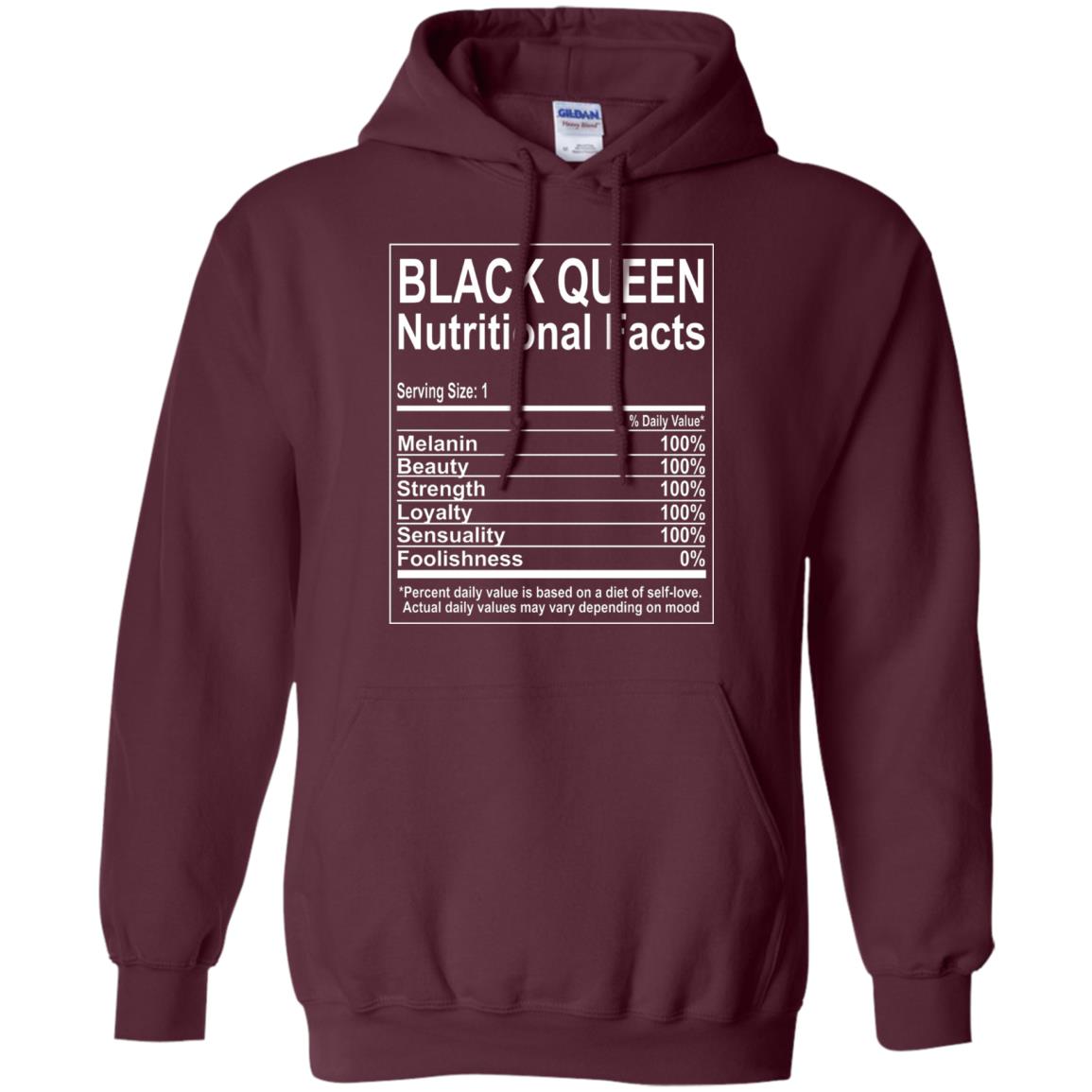 Black Queen Nutritional Facts T-shirt Self Love Maroon