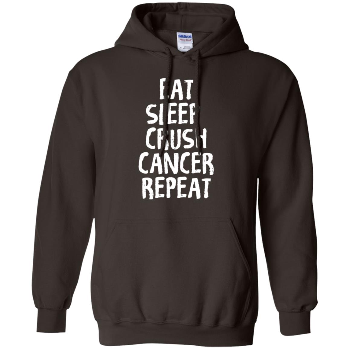 Eat Sleep Crush Cancer Repeat Fight Strength T-shirt Dark Chocolate