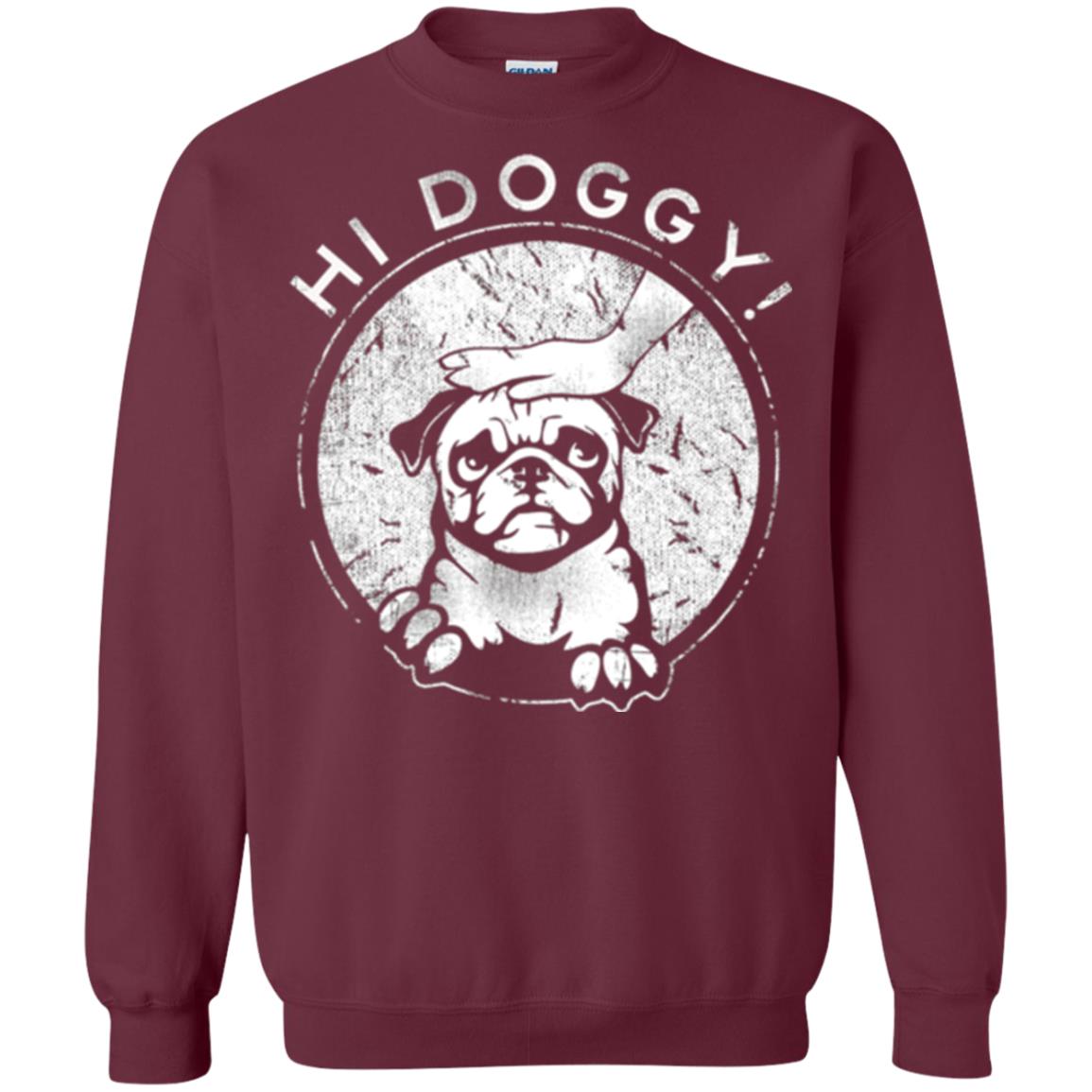 Dog Lovers T-shirt Hi Doggy Maroon
