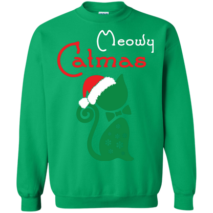 Cat Christmas T-Shirt Meowy Catmas Irish Green
