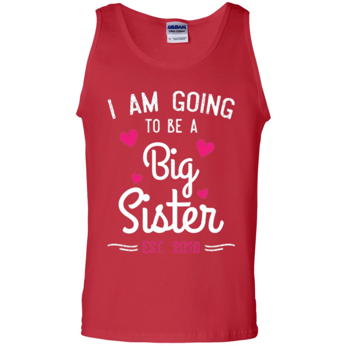 Family T-shirt I Am Going To Be A Big Sister Estimated 2018 Red