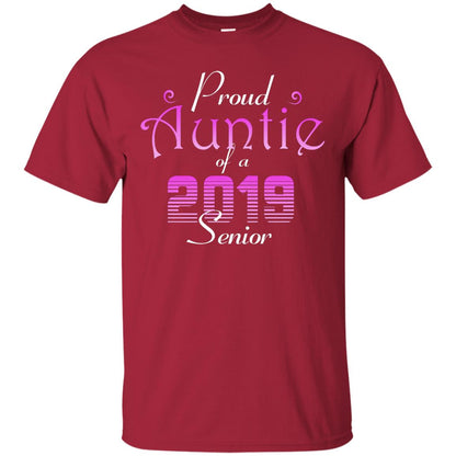 Proud Auntie Of 2019 Senior Aunt Shirt Cardinal