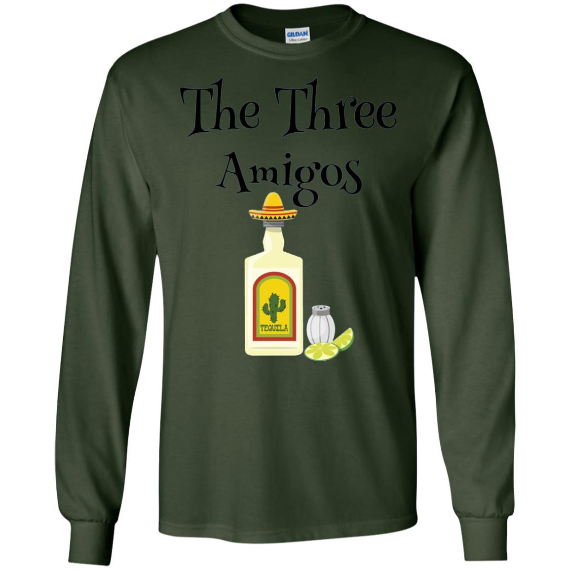 Cooking Lovers T-shirt The Three Amigos Tequila Salt Lime Forest Green