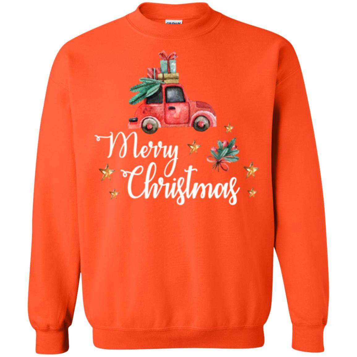 Car Lover T-shirt Merry Christmas T-shirt Orange