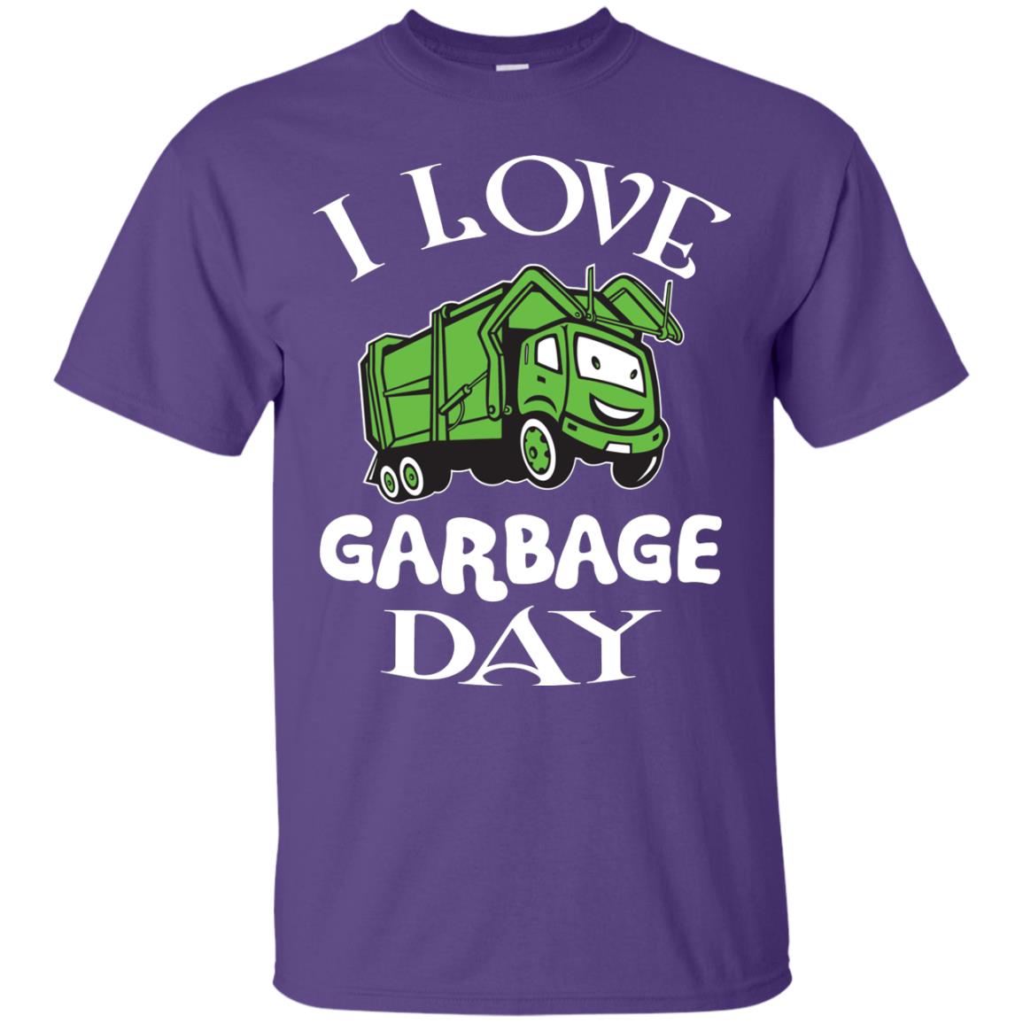 I Love Garbage Day Trash Truck T-shirt Purple