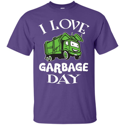 I Love Garbage Day Trash Truck T-shirt Purple