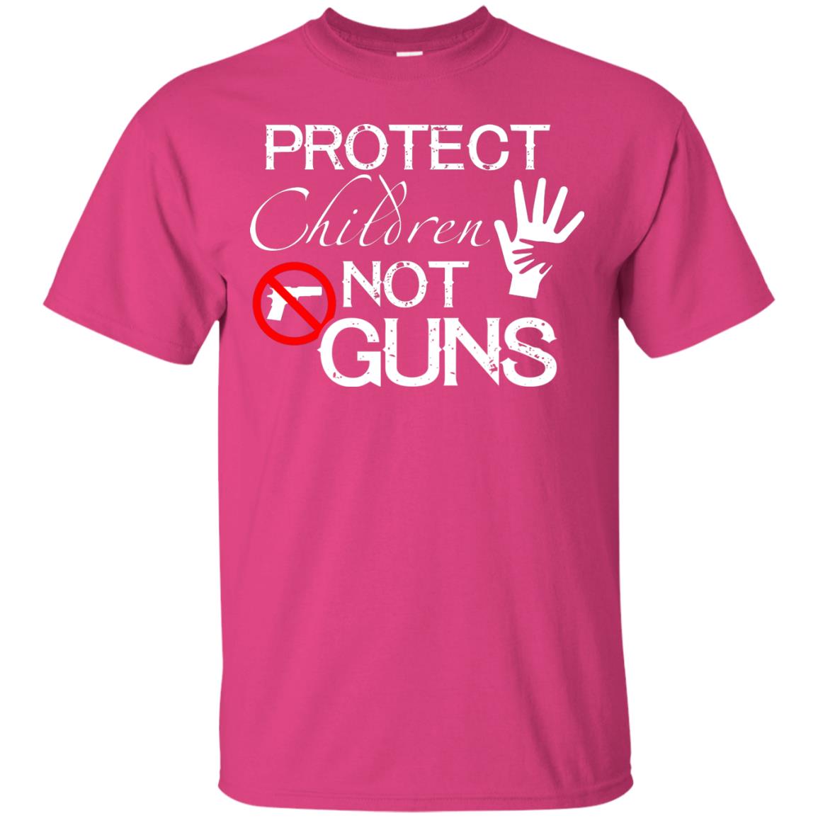 Anti Gun T-shirt Protect Children Not Gun Heliconia