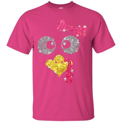 Thanksgiving T-shirt Turkey Face Girl T-shirt Heliconia