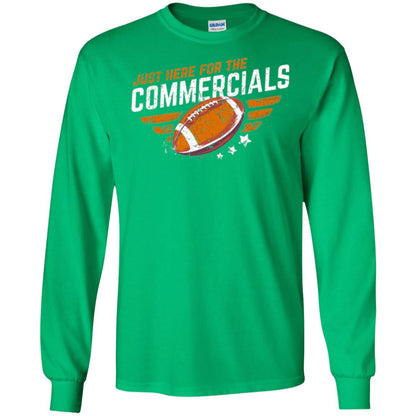 Football Lover T-shirt Just Here For The Commercials Irish Green