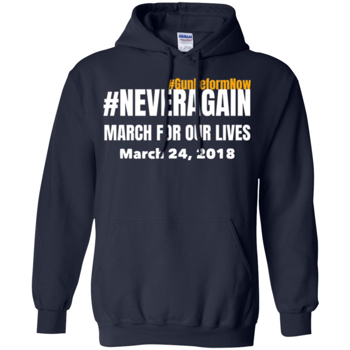 March For Our Lives Never Again Anti Gun T-shirt Navy