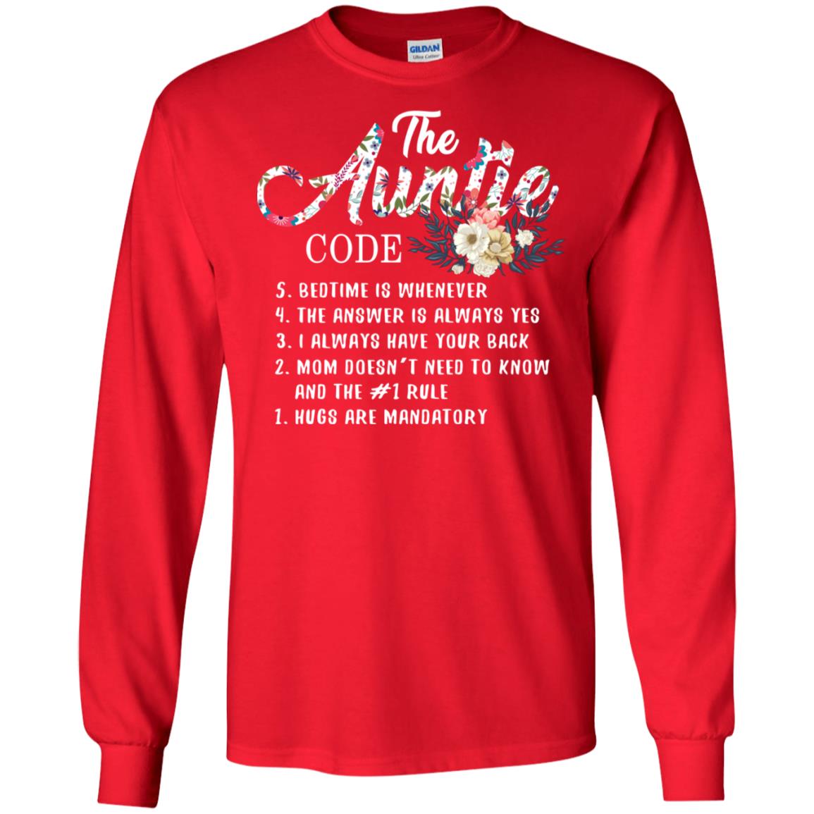 The Auntie Code Shirt For Womens Red