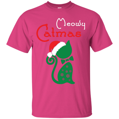Cat Christmas T-Shirt Meowy Catmas Heliconia