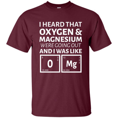Science T-shirt I Heard That Oxygen And Magnesium Were Going Out Maroon