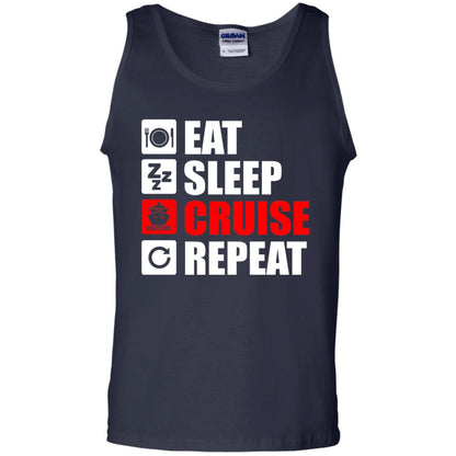 Eat Sleep Cruise Repeat Summer Vacation T-shirt Navy