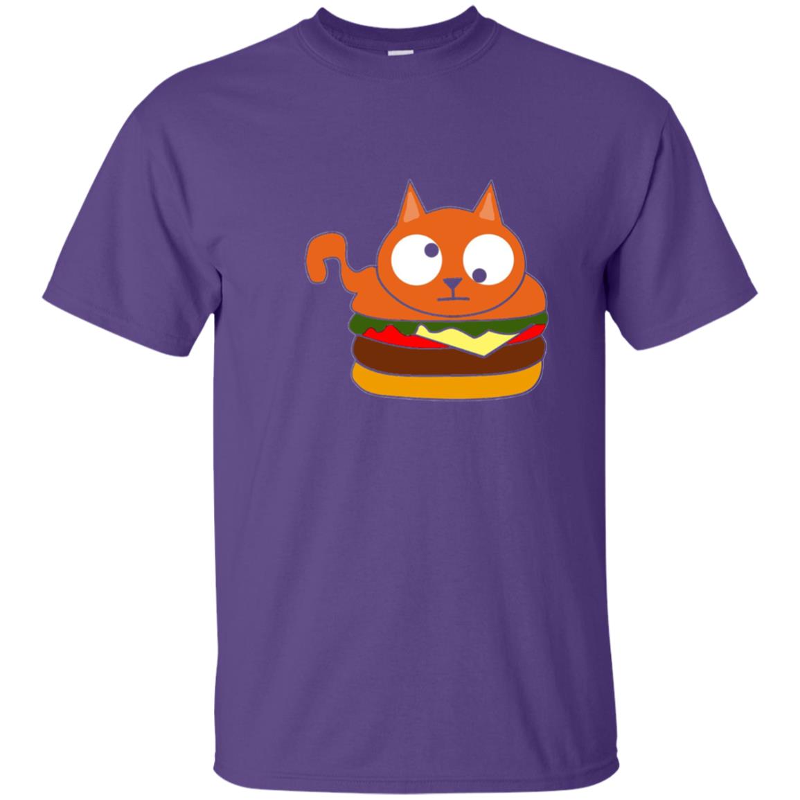 Chibi Kitty Burger Kawaii Cat Lovers Shirt Purple