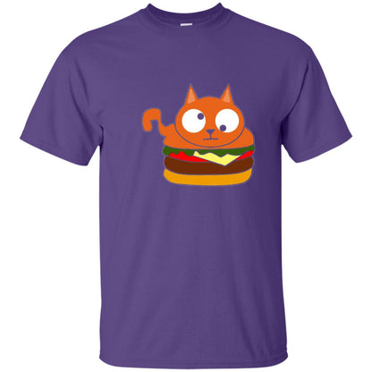 Chibi Kitty Burger Kawaii Cat Lovers Shirt Purple