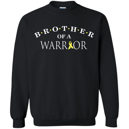 Brother Is A Warrior Childhood Cancer Awareness T-shirt Black