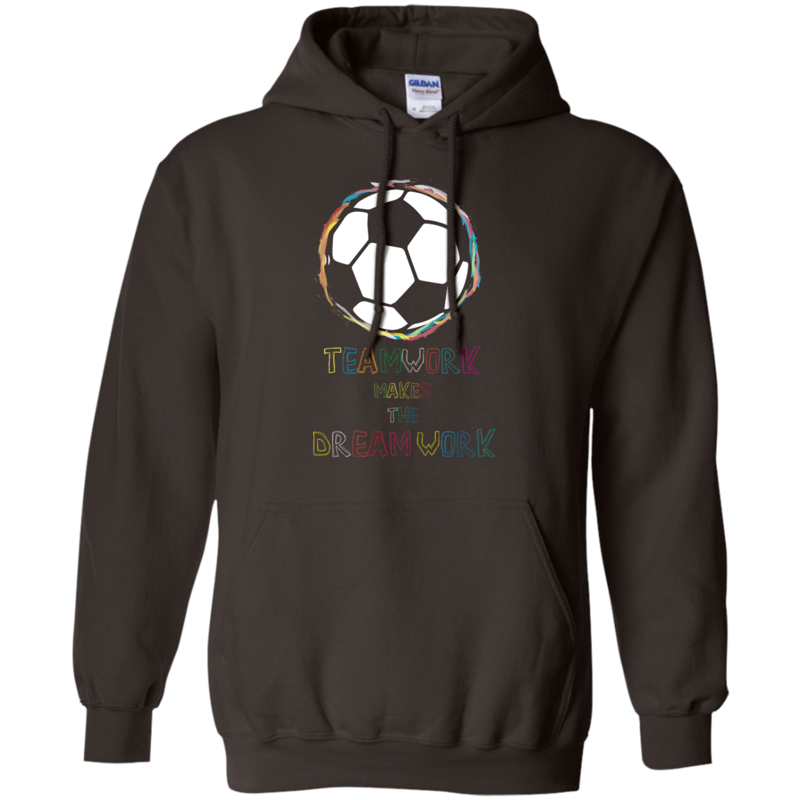 Soccer T-shirt Teamwork Makes The Dreamwork Dark Chocolate